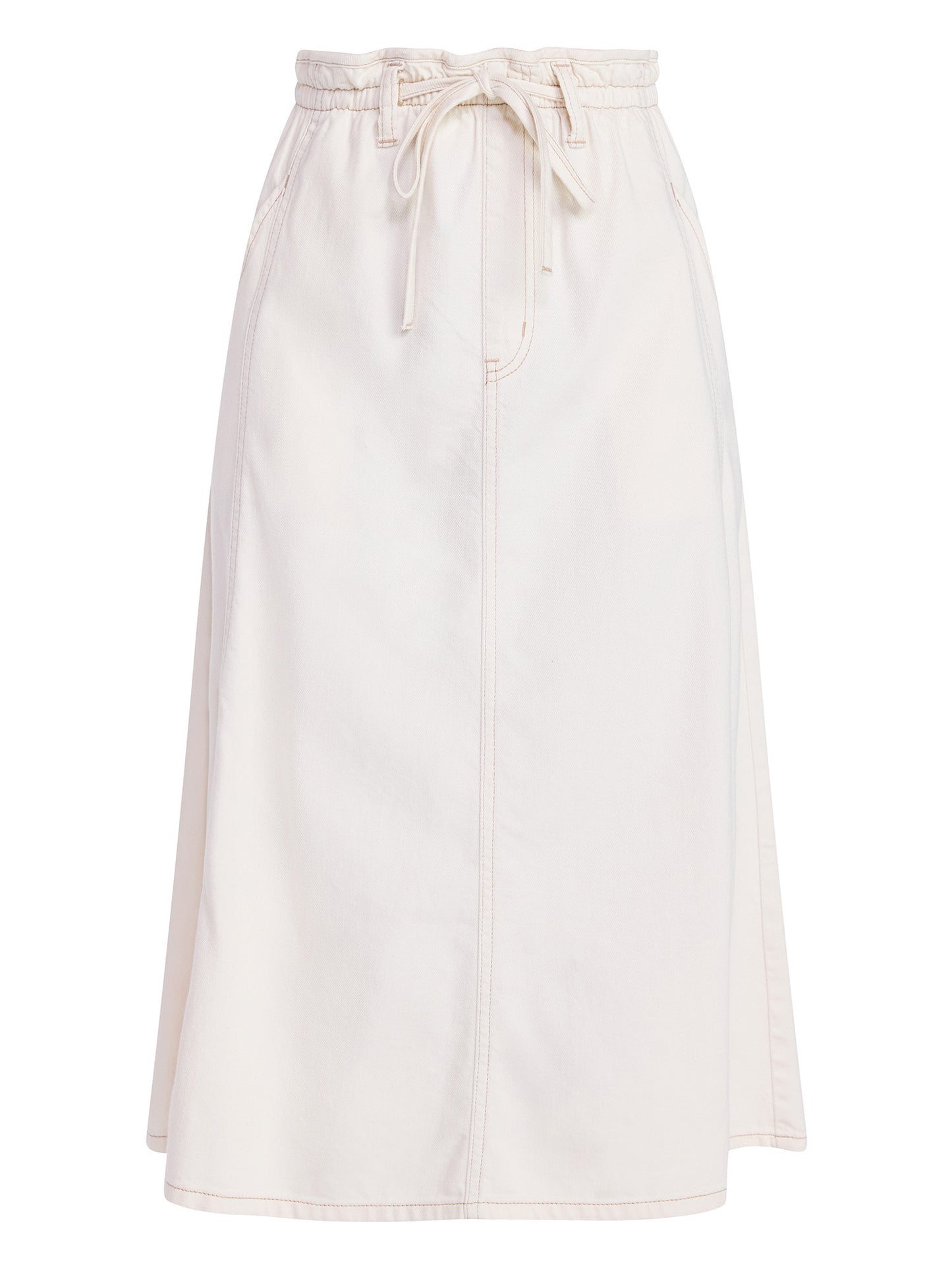 Walmart Time and Tru Women's Tie Waist Denim Midi Skirt, Sizes XS-XXXL
