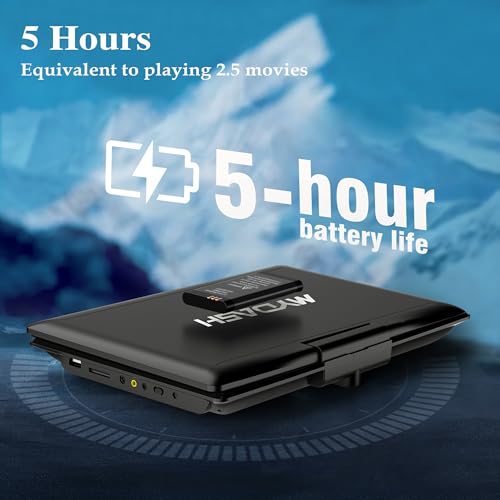 Amazon MYDASH 14.9'' Portable DVD Player with 12.5" Swivel Screen – Rechargeable Car DVD Player, Portable & Travel, Region‑Free Personal DVD Player Portable, USB/SD Support