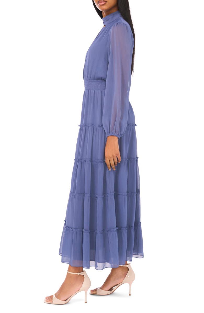 Halogen® Long Sleeve Tiered Chiffon Maxi Dress