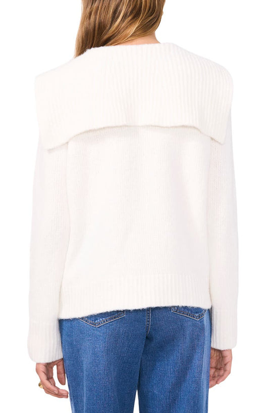 1.STATE Foldover Collar Cardigan