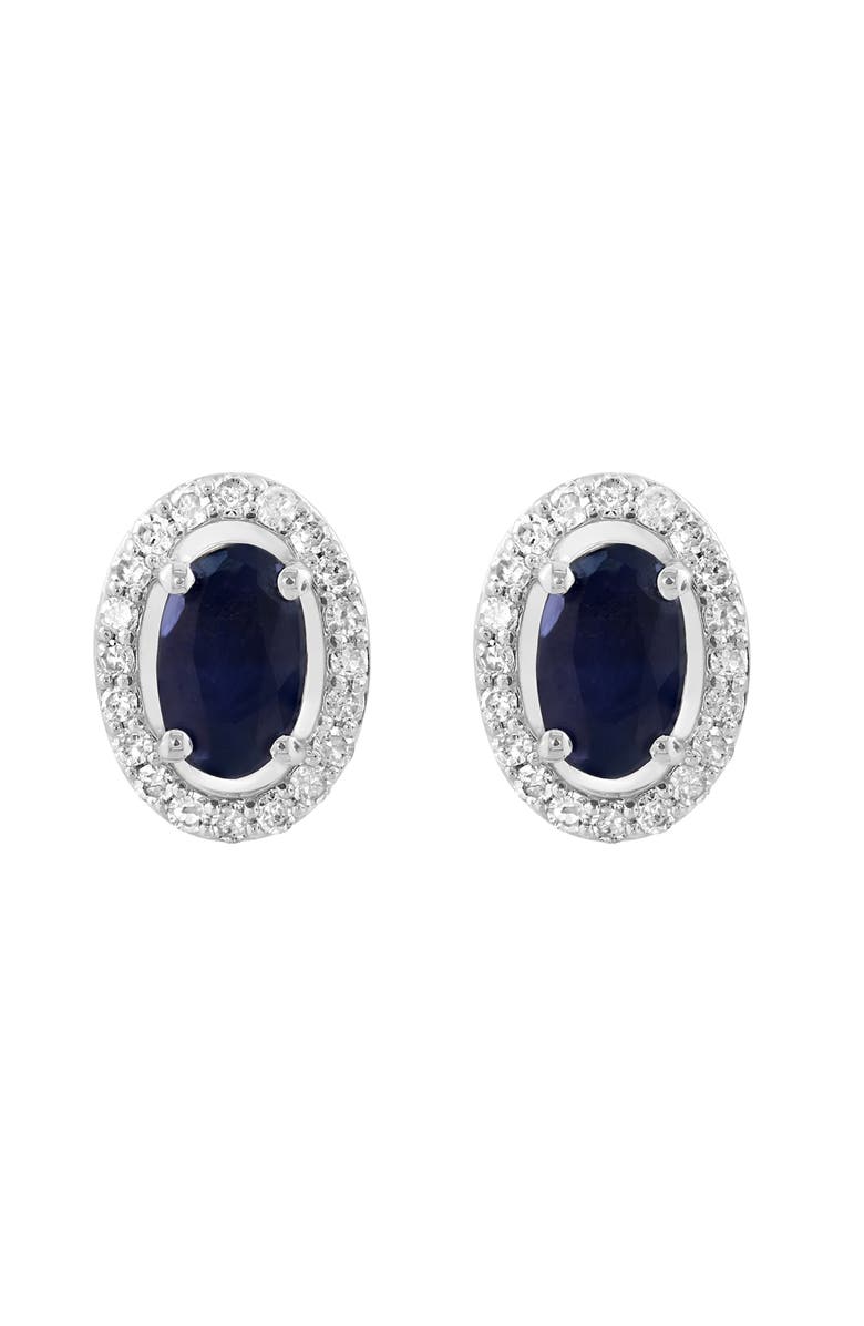 EFFY Sterling Silver Sapphire & Diamond Stud Earrings