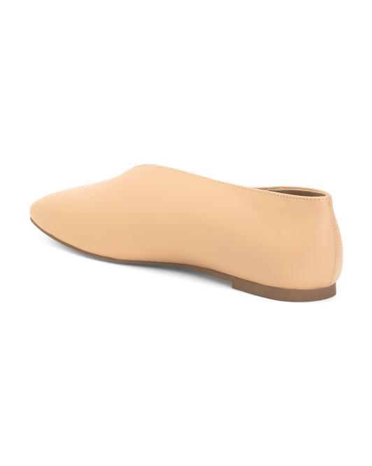 BLACK SUEDE STUDIO Leather Lue Choked Up Ballerina Flats