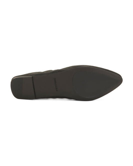 SEE BY CHLOE Made In Spain Leather Ruched Ballerina Flats