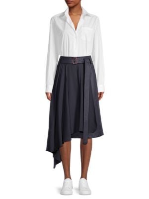 Weekend Max Mara
Vibo Twill & Matte Jersey Asymmetric Skirt