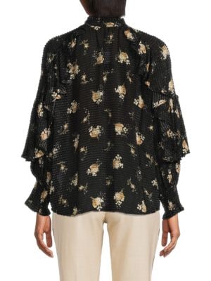 Maje
Floral Ruffle Sleeve Top