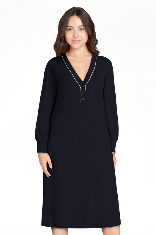 Free Assembly Women's Henley Midi Sweater Dress, Sizes XS-XXL - image 2 of 9