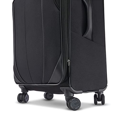 American Tourister 4 KIX 2.0 Softside Expandable Luggage with Spinners, Black, 3PC (CO/MED/LG)