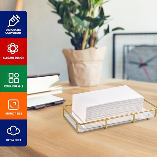 100 Pack Paper Napkins Guest Towels Disposable Premium Quality 3-ply Dinner Napkins Disposable Soft, Absorbent, Party Napkins Wedding Napkins for Kitchen, Parties, Dinners or Events(white)