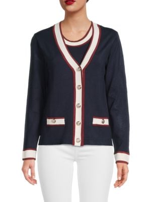 Joseph A
                                                                         Lace Sleeve Sweater