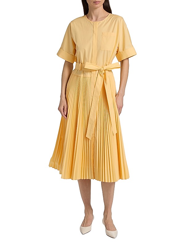 Loretta Pleated Cotton-Blend Shirtdress