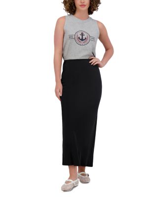 Point Brushed Straight Skirt