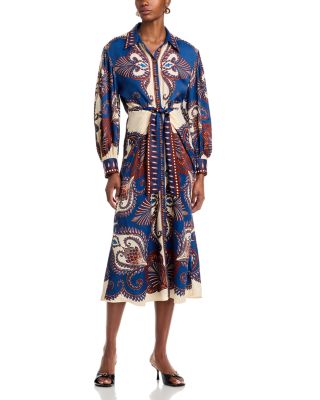 FARM Rio Arabesque Scarf Midi dress