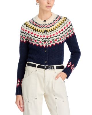 AQUA Fair Isle Cardigan - Exclusive