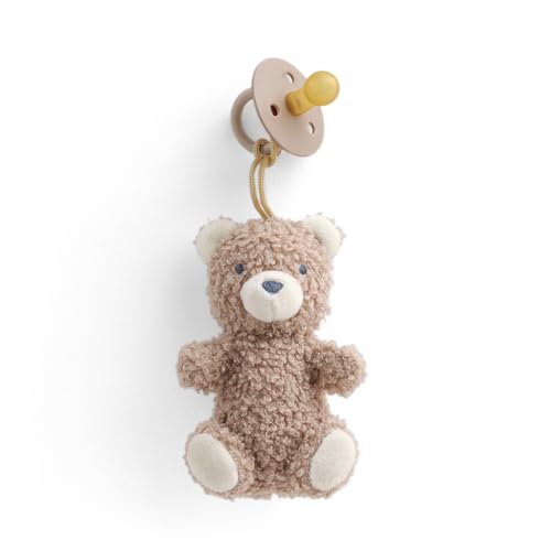Amazon Itzy Ritzy Pacifier & Lovey Set - Natural Rubber Paci with Stuffed Animal Lovey - Detachable Plush Bear Pacifier Holder & Coordinating Natural Rubber Soother, Ideal for Ages 0-6 Months (Bear)