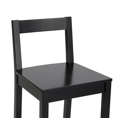 Amazon Amazon Basics Wooden Bar Stool with Backrest 24", Black, 1 Unit
