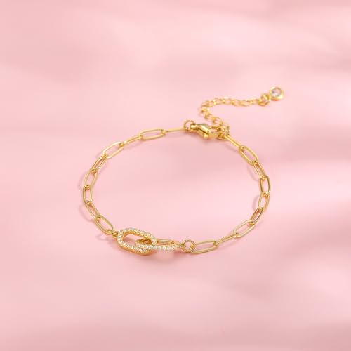 Amazon Moodear Christmas Gifts Dainty Gold Charm Bracelets for Women - Trendy Non Tarnish 14k Gold Plated/Silver Charms Bracelet Adjustable Chain Waterproof Jewelry