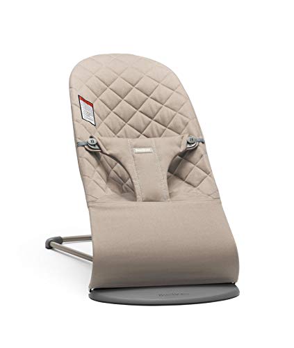 Amazon BabyBjörn Bouncer Bliss, Sand Gray, Woven, Classic Quilt | 2-in-1 Adjustable Baby Bouncer Seat and Toddler Chair, Newborn to Toddler (8-29 lbs), 4 Positions, Lightweight & Portable