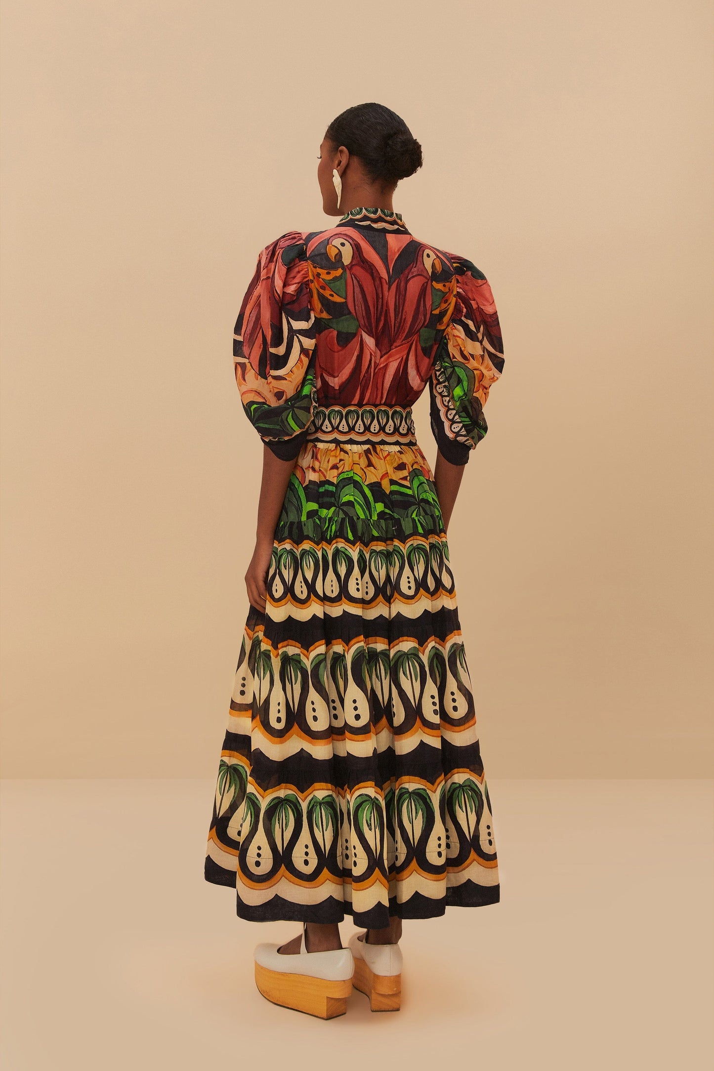black coconut tree flow maxi dress