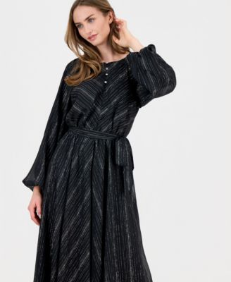 Macy's T TahariWomen's Long-Sleeve Fit & Flare Dress
