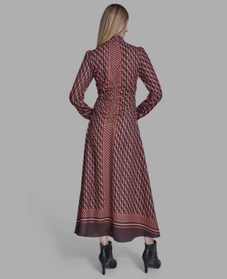 Macy's BCBGWomen's Long Sleeve Mock Neck Midi Dress