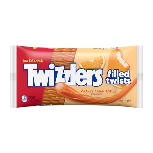 Amazon TWIZZLERS Filled Twists Orange Cream Pop Flavored, Chewy Candy Bags, 11 oz (12 Count)
