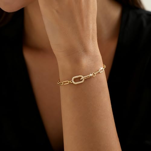 Amazon Moodear Christmas Gifts Dainty Gold Charm Bracelets for Women - Trendy Non Tarnish 14k Gold Plated/Silver Charms Bracelet Adjustable Chain Waterproof Jewelry