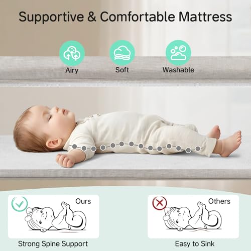 Amazon Cowiewie Bassinet Bedside Sleeper,Baby Bassinet Slides Over Bed,5-Position Height Adjustment & Breathable All-Mesh Wall Bedside Bassinet for Baby,Space-Saving Bedside Crib, Height(37.4-41.3"), Beige