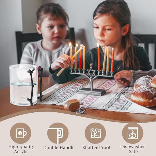 Amazon Jurtmy 2 Pcs Judaica Hand Washing Cup with Dual Handles, Clear Acrylic Hand Washing Cup for The Jewish Ritual & Netilat Yadayim (Black Handle)