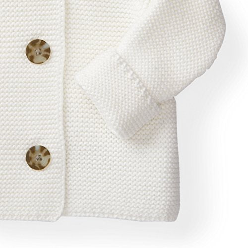 Hope & Henry Layette Baby Long Sleeve Button Front Hooded Sweater