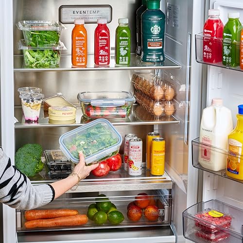 4pc Set, of 8 Cup Large Glass Food Storage Containers with Lids. Airtight, 63 Oz Meal Prep Storage Containers with Lids, Like Glass Tupperware sets with Lids Kitchen Storage Containers