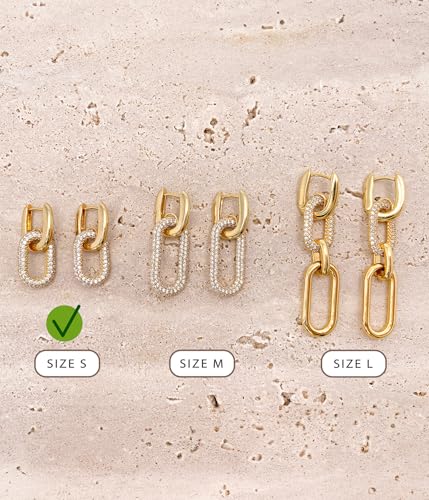 Amazon OZEL 14K Gold & Silver Plated Paperclip Chain Earrings with Cubic Zirconia – Dangle, Hoop, Huggie, Stud Styles – Women’s Fashion Jewelry Gift
