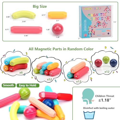 COUOMOXA Magnetic Building Blocks for Kids: 3 4 5 6 7 8+ Years Old STEM Educational Learning Toys for Boys Girls - Age 3+ Montessori Indoor Preschool Game for Toddlers