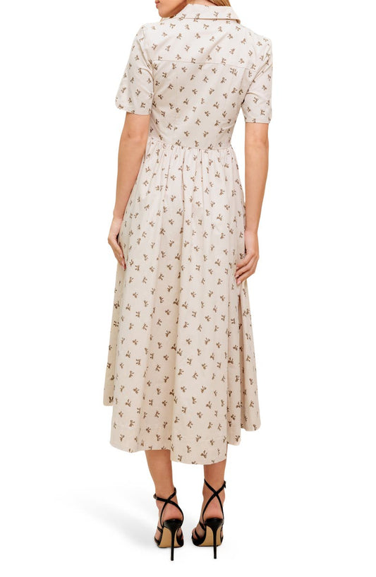FLYING TOMATO Collared Fit & Flare Midi Dress