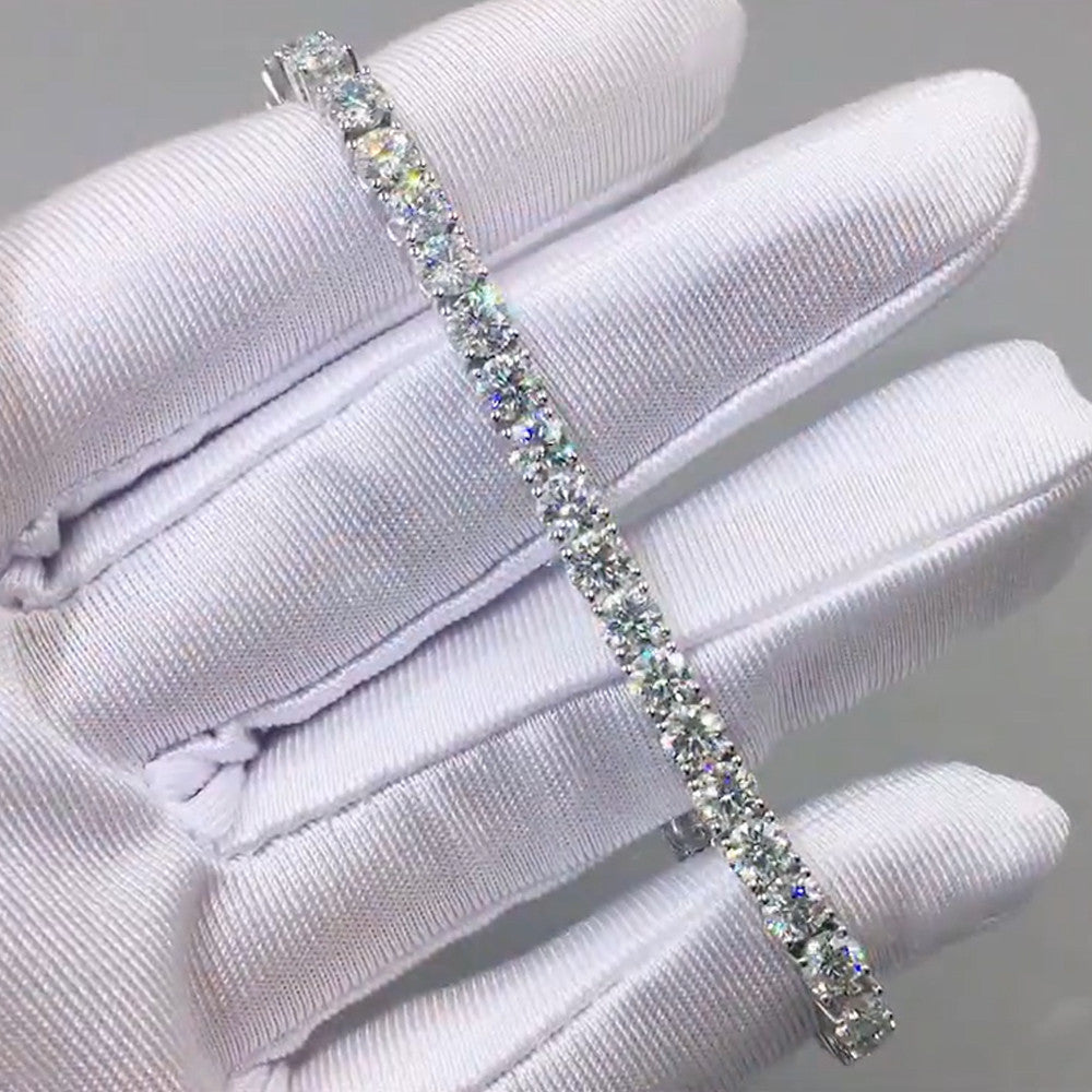 Walmart 4MM 12Ct Round Cut Lab Created Diamond Women's Gift Tennis Bracelet For Women's 14K White Gold Plated Sillver 7"