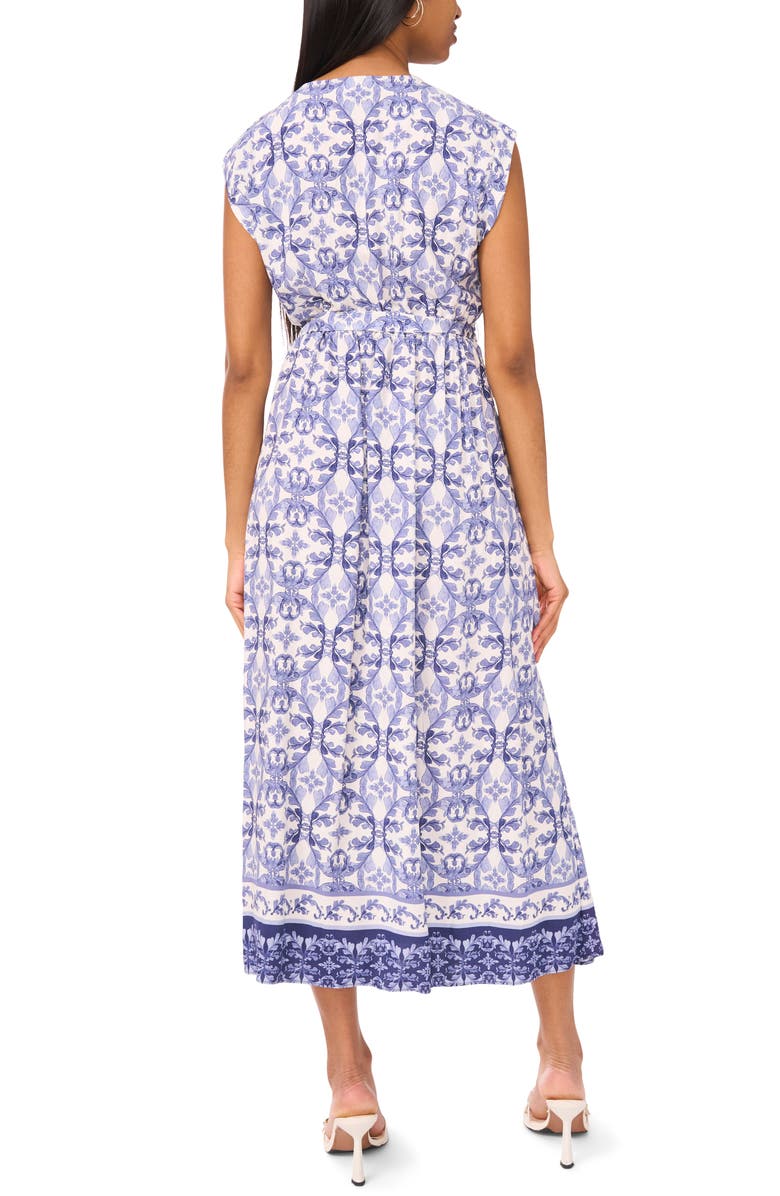 Halogen® Floral Cap Sleeve Tie Waist Maxi Dress