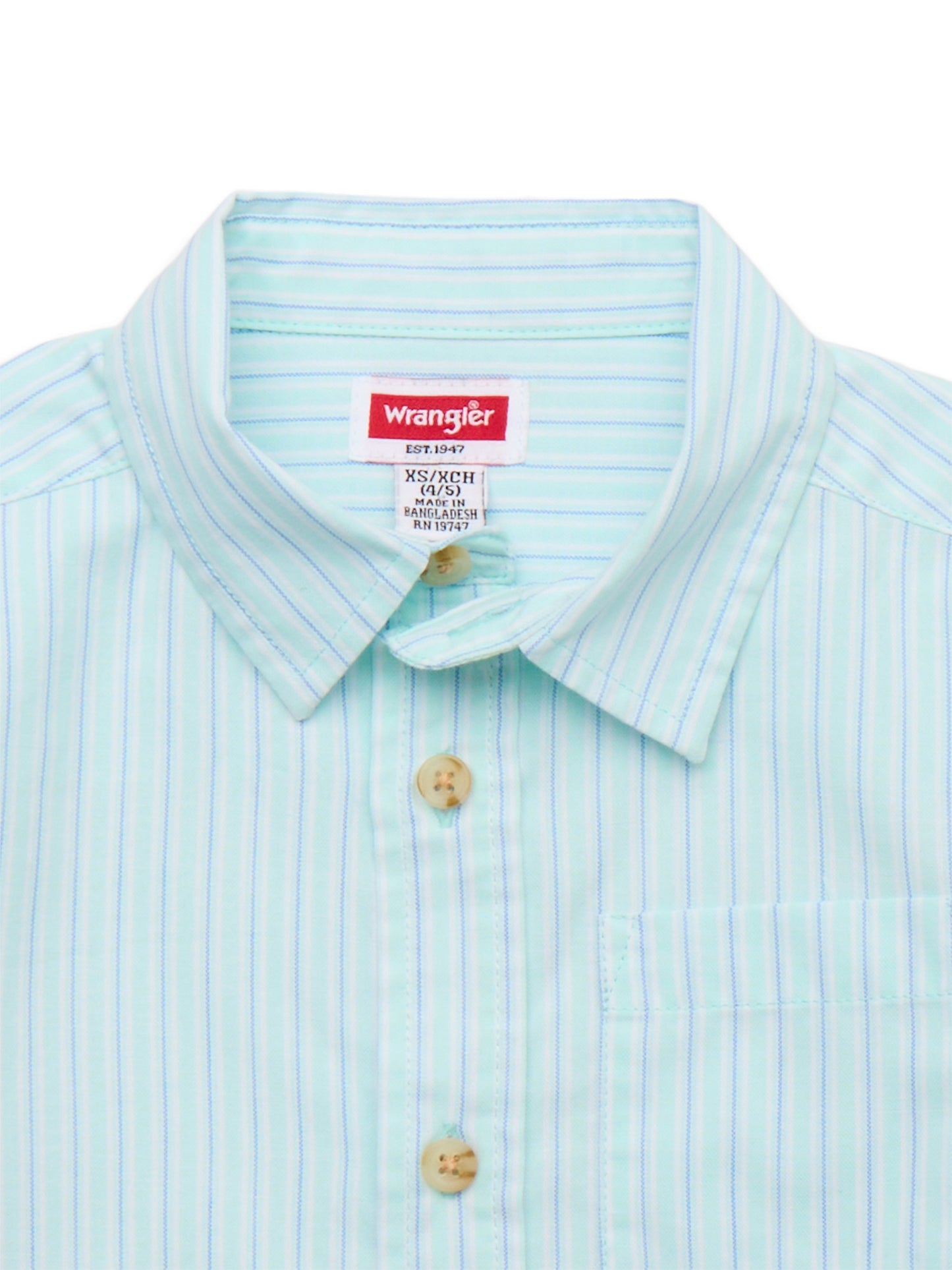 Walmart Wrangler Boys Button-Up Short Sleeve Shirt, Sizes 4-16
