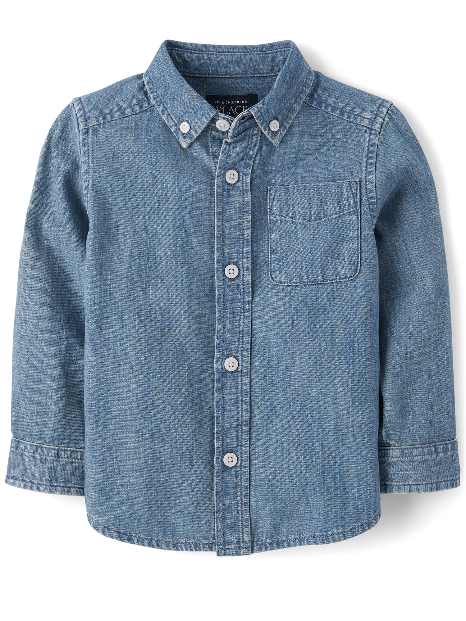 thumbnail image 1 of The Children's Place Baby & Toddler Boys Long Sleeve Button Up Woven, Sizes 6M-5T, 1 of 4