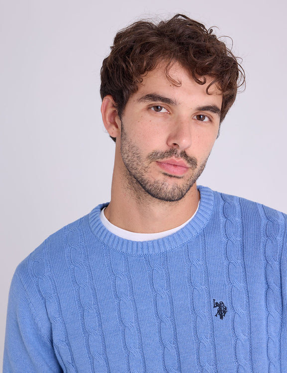 CABLE CREW NECK SWEATER