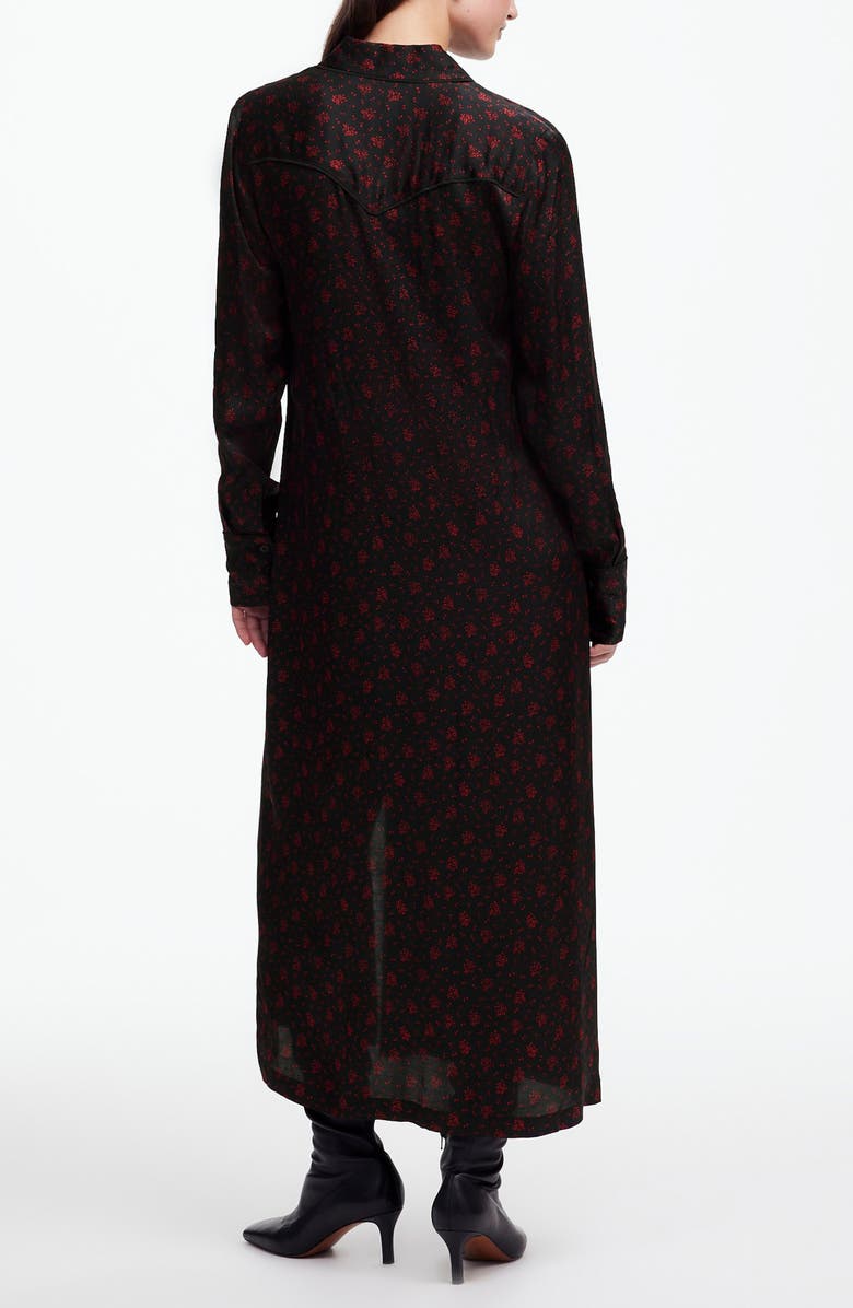 Madewell Floral Long Sleeve Button Front Midi Shirtdress