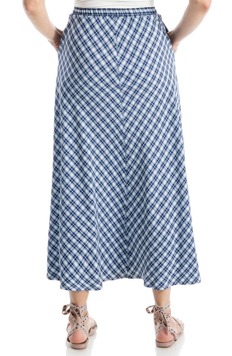 MAX STUDIO Plaid Drawstring Pull-On Maxi Skirt