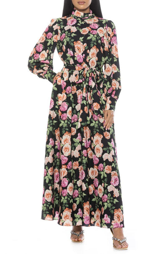 Alexia Admor Saliah Mockneck Blouson Sleeve Dress