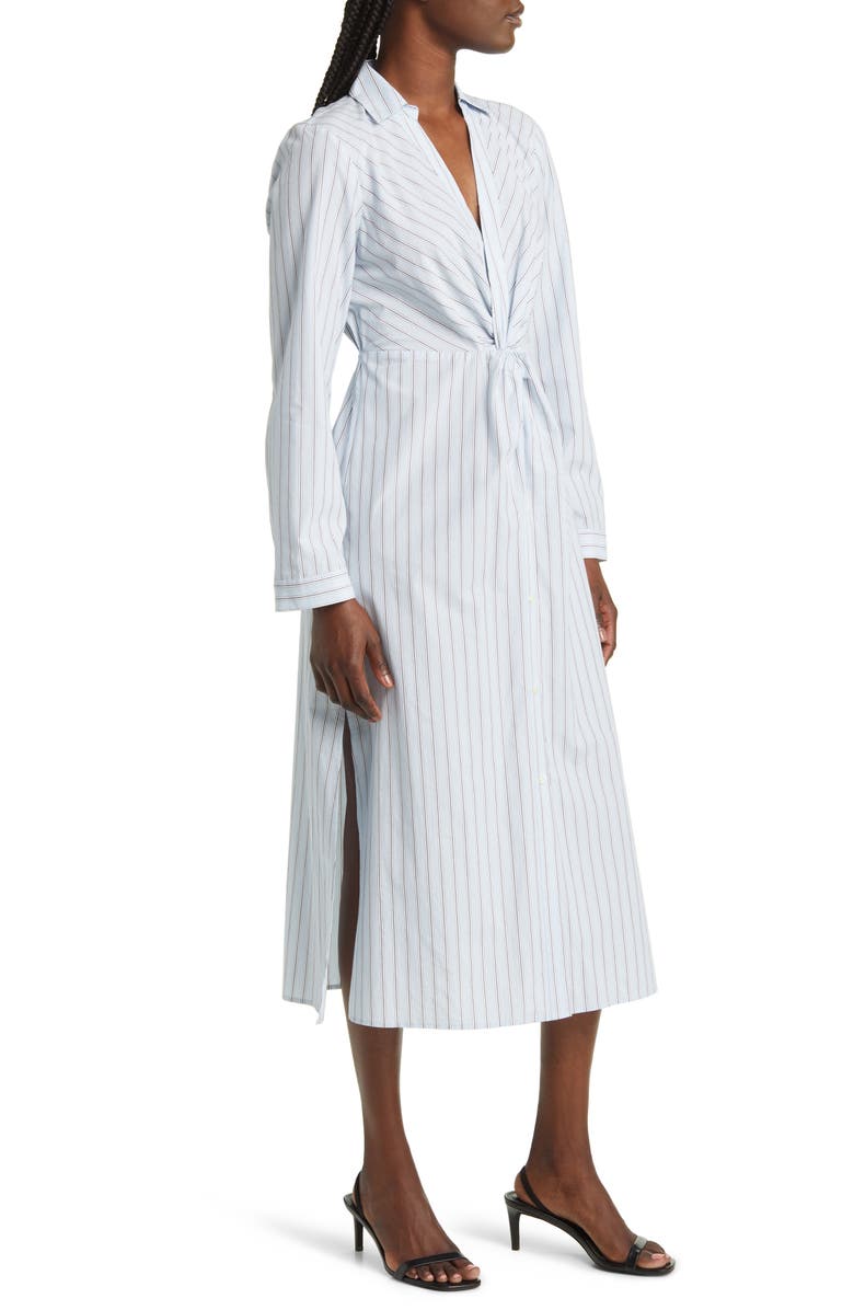Rails Irie Stripe Long Sleeve Cotton Blend Midi Shirtdress