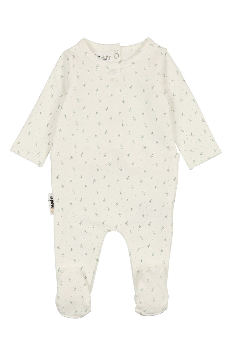 Manière Print Button Accent Footie