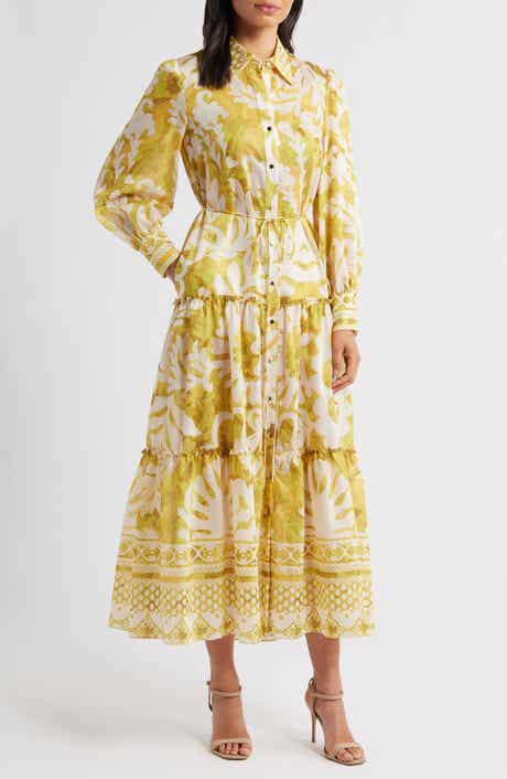 Courtney Placed Floral Long Sleeve Dress