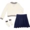 Max Studio Girls Johnny Collar Sweater, Skirt and Socks Set - 3-Piece