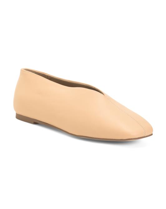 BLACK SUEDE STUDIO Leather Lue Choked Up Ballerina Flats