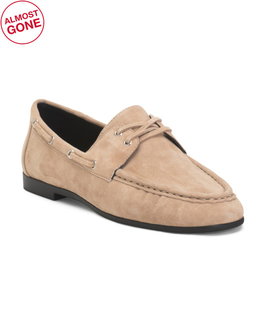 BLACK SUEDE STUDIO Suede Davy Boat Loafers