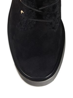Stuart Weitzman
 Henley Chill Suede & Shearling Combat Boots