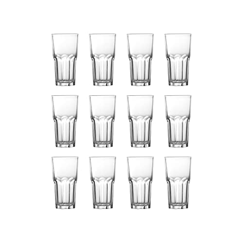Fortessa Basics Chez Bistro Everyday 12 Pack Set Glassware Kitchen and Barware Great for: Beer, Cocktails, Water, Juice, Iced Tea, Soft Drinks., Beverage Glass, 14 Ounce
