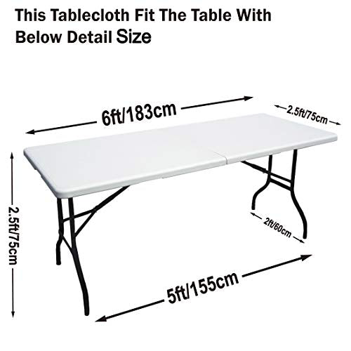 ABCCANOPY Spandex Tablecloths for 6 ft Home Rectangular Table Fitted Stretch Table Cover Polyester Tablecover Lash Bed Cover Table Toppers Massage Table Cover